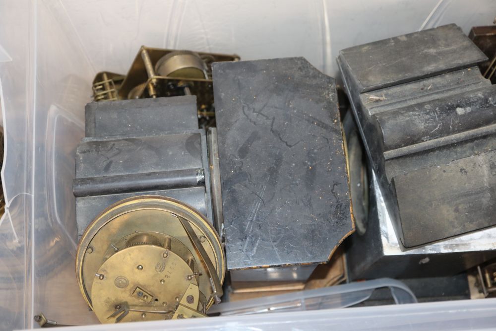 A large collection of clocks and clock parts